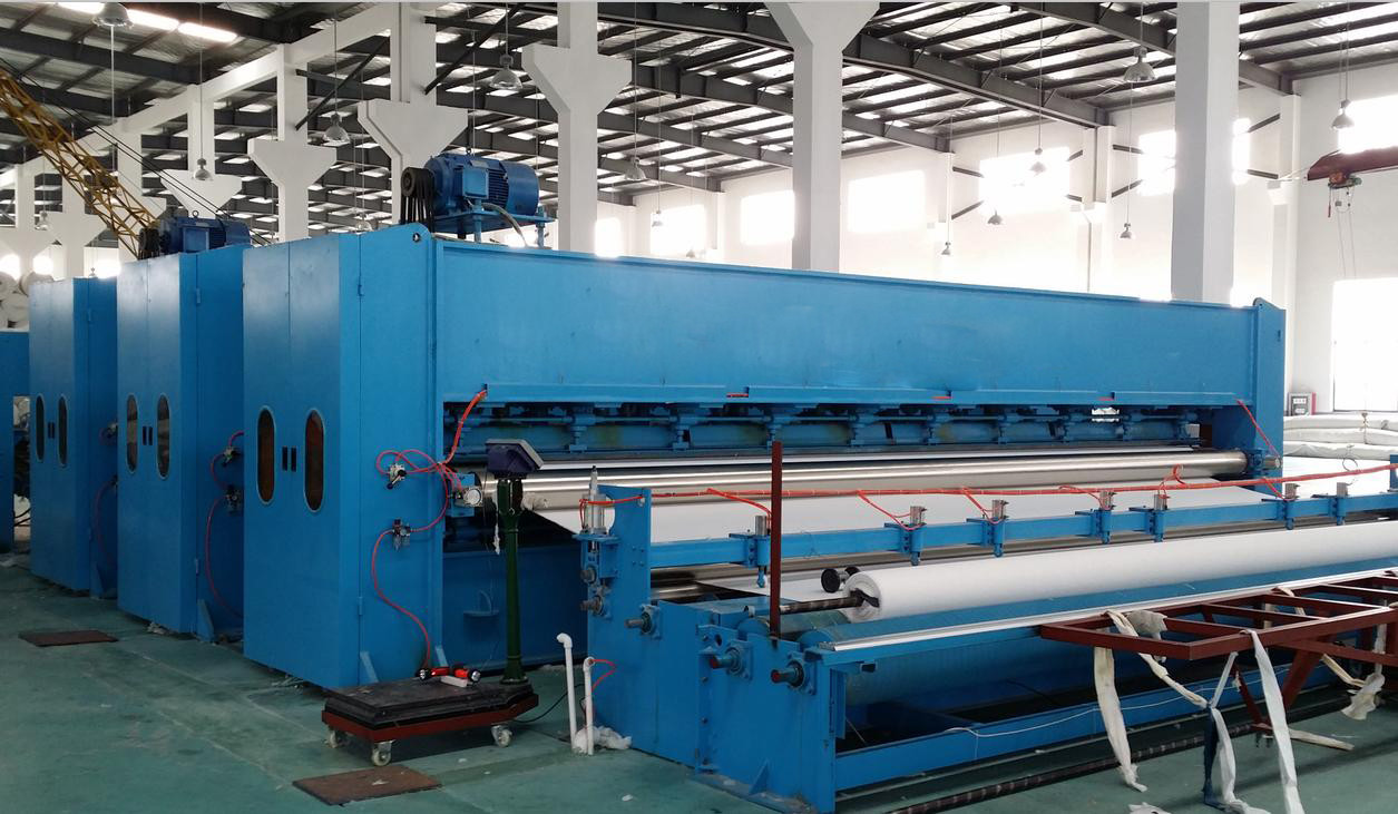 HongYi-2 سال ضمانت 80-500kg / ساعت ظرفیت ماشین آلات تولید پارچه غیر بافته شده سوزن پانچ خط تولید